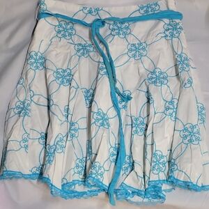 Heart Soul White and Blue Skirt